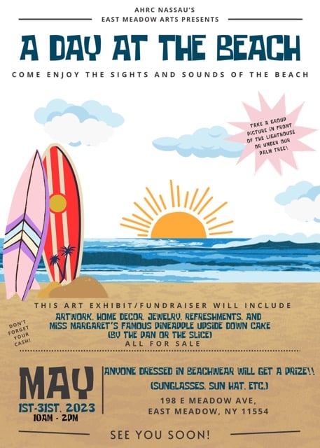 A Day at the Beach Art Gallery Flyer