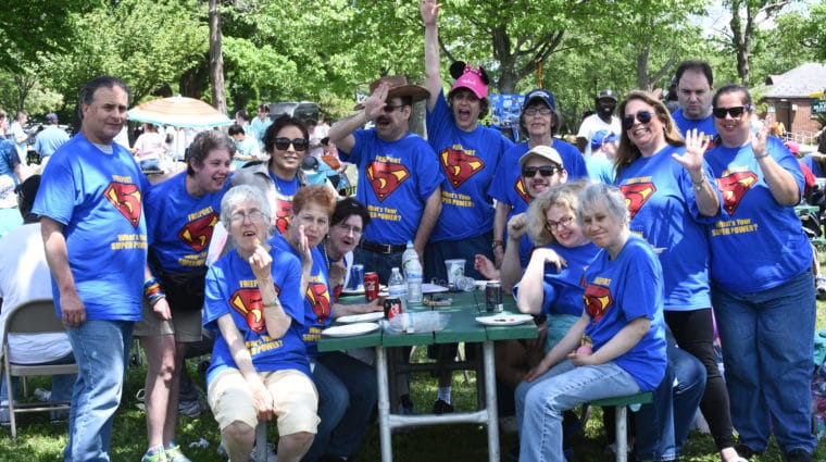 People from AHRC Nassau's Freeport Day Hab say hello at an event held in Eisenhower Park