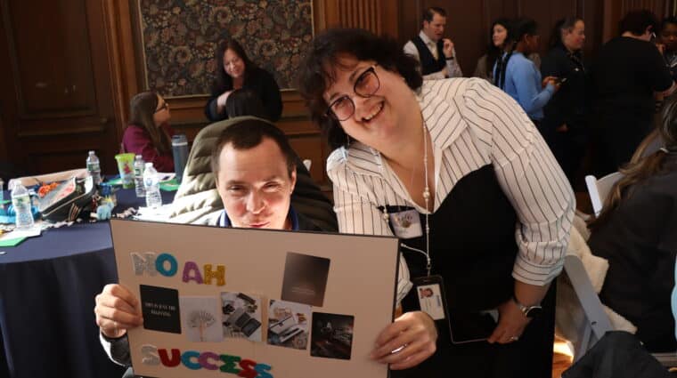 Noah Probert shows off his vision board.