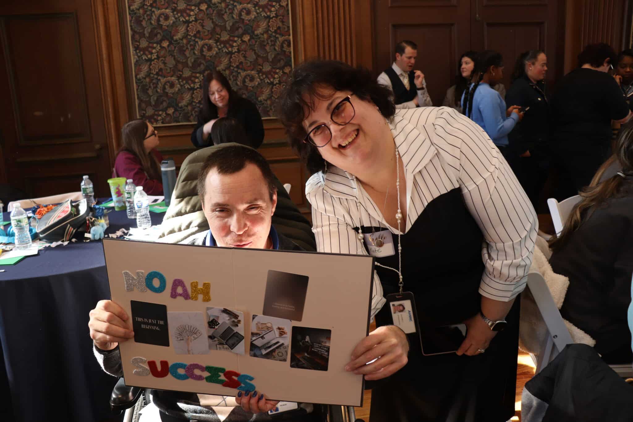 Noah Probert shows off his vision board.