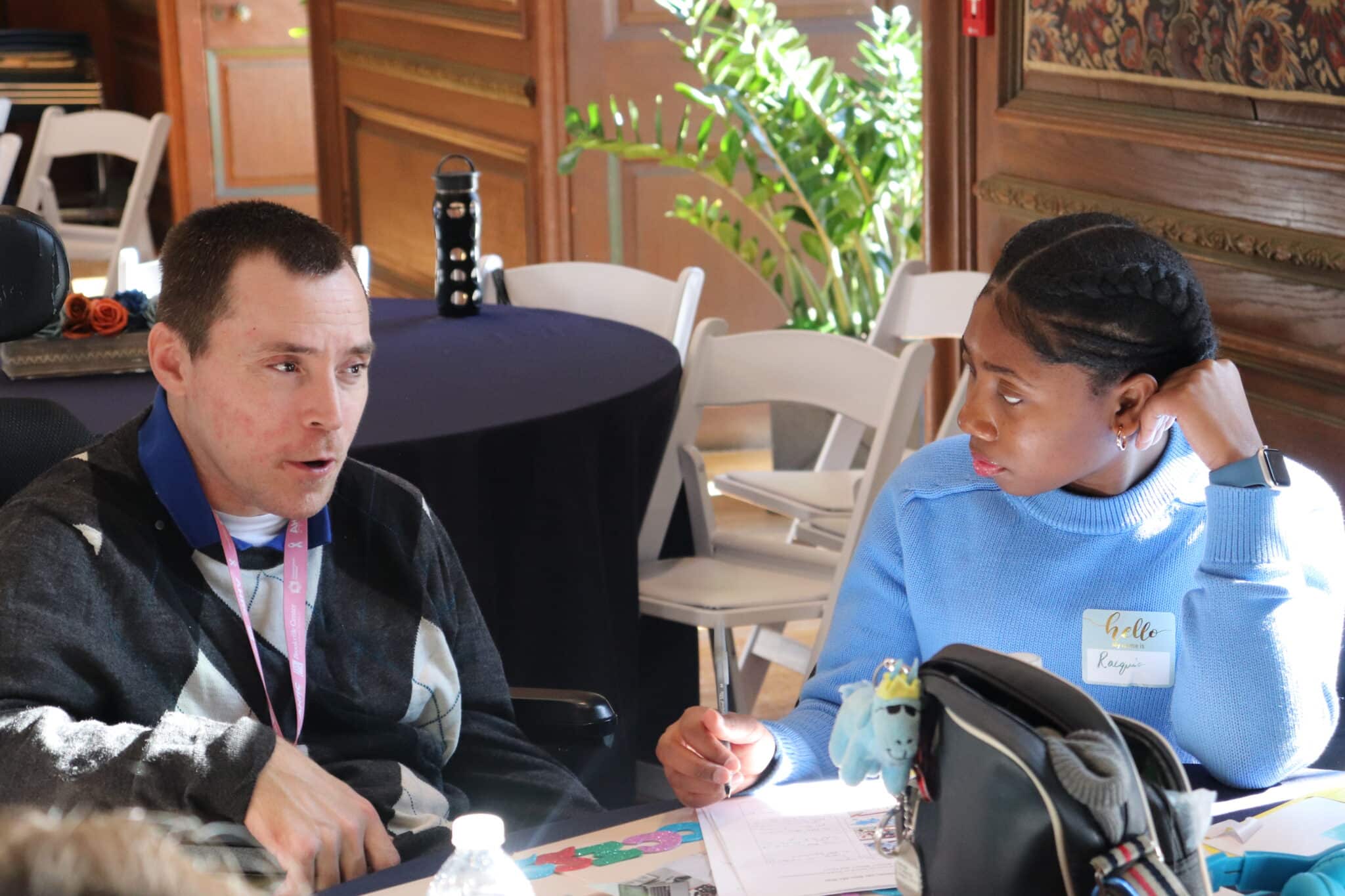 AHRC Nassau self-advocates and DSP Pathways students make vision boards.