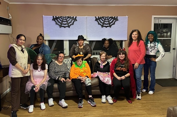 Residents and staff of Evers Street dressed in Halloween costumes