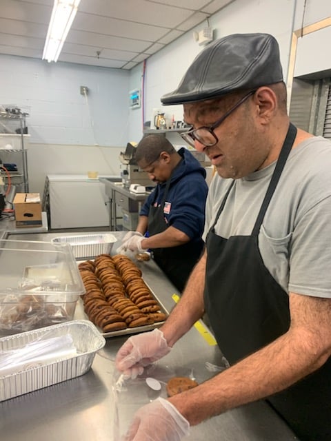People supported bake cookies for Wheatley Farms catering