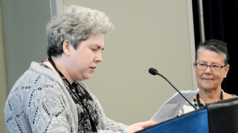 Jessica Campbell presents at the Arc New York Board of Governors Meeting