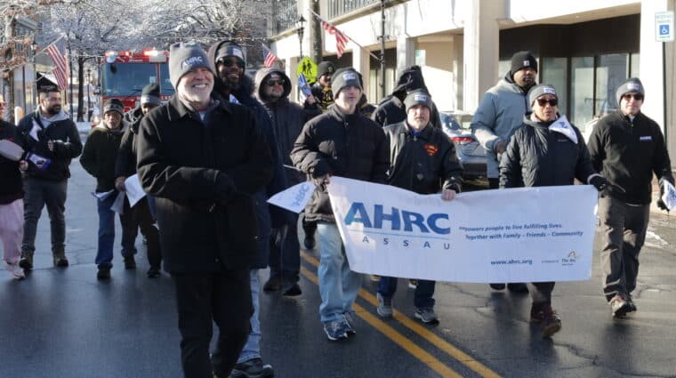 Members of the HARC community march for Martin Luther King Jr.