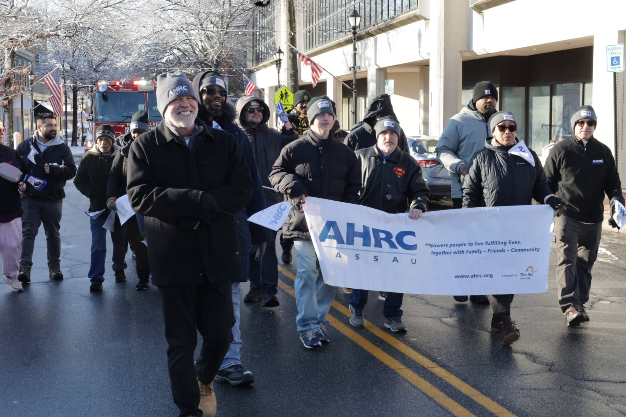 Members of the AHRC community march for Martin Luther King Jr.