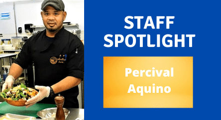 Staff Spotlight of Percival Aquino making a delicious dish