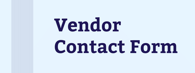 A blue banner that reads "Vendor Contact Form"