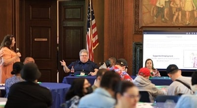 Attendees gathered for the Personal Outcomes Measures (POMS) “Choices” event.