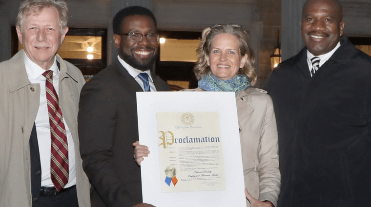 Nassau County Executive Laura Curran presents citation to AHRC Nassau at Dome Lighting Ceremony