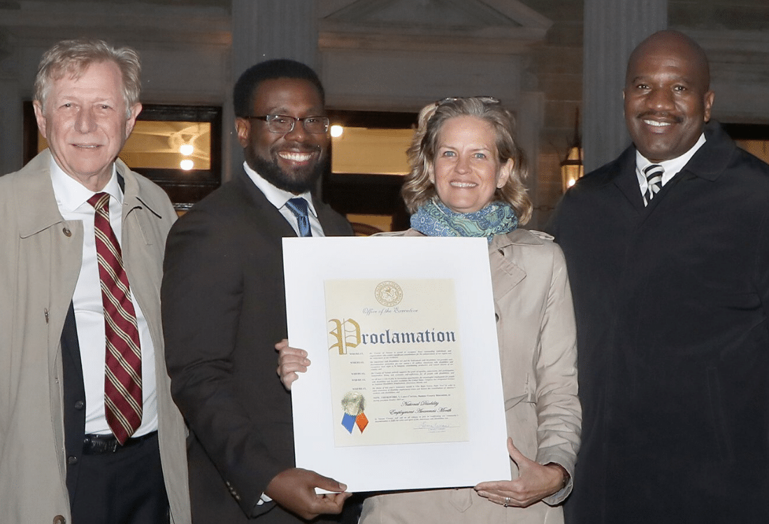 Nassau County Executive Laura Curran presents citation to AHRC Nassau at Dome Lighting Ceremony