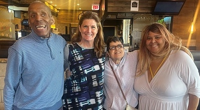 Ricky, Eileen, Milly, and Stephanie at the Glen Cove Diner