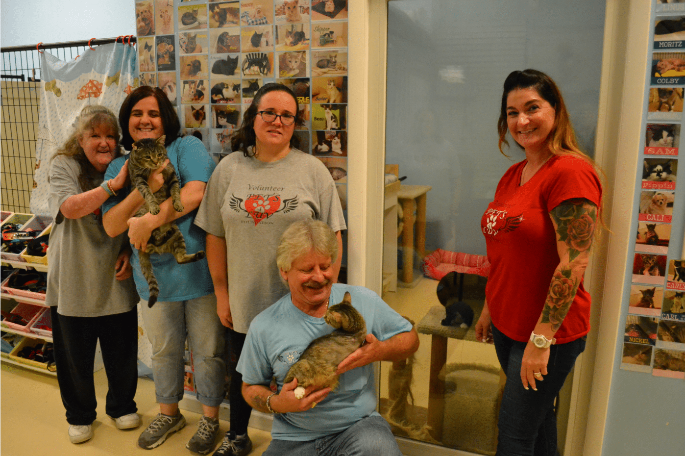 Community habilitation workers volunteer alongside the people they support at the Pets4Luv animal shelter.