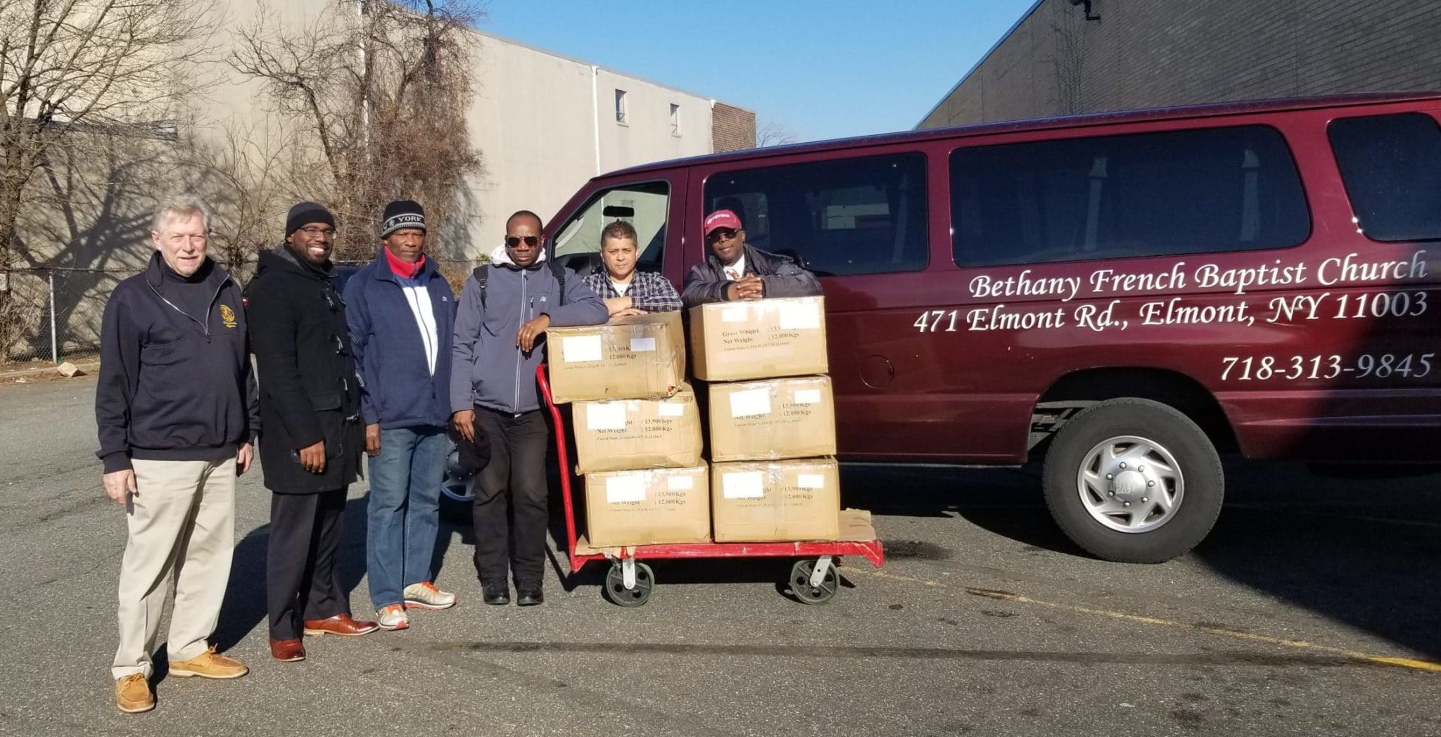 Community partner picks up jackets from AHRC Nassau Employment Services Division