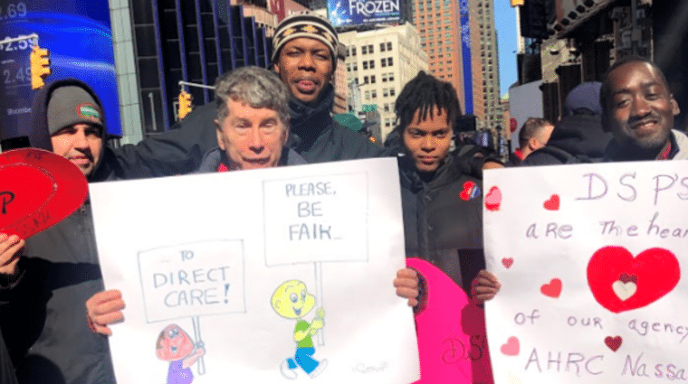 Self-advocates rally in NYC for #bFair2DirectCare