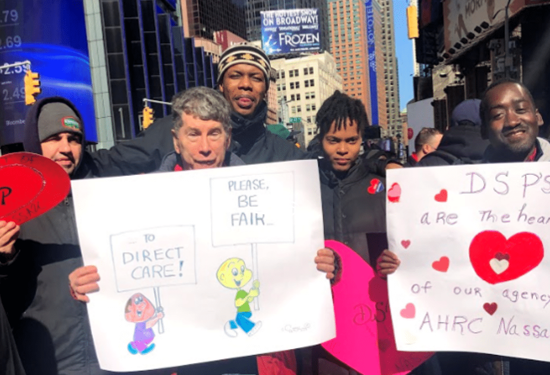 Self-advocates rally in NYC for #bFair2DirectCare