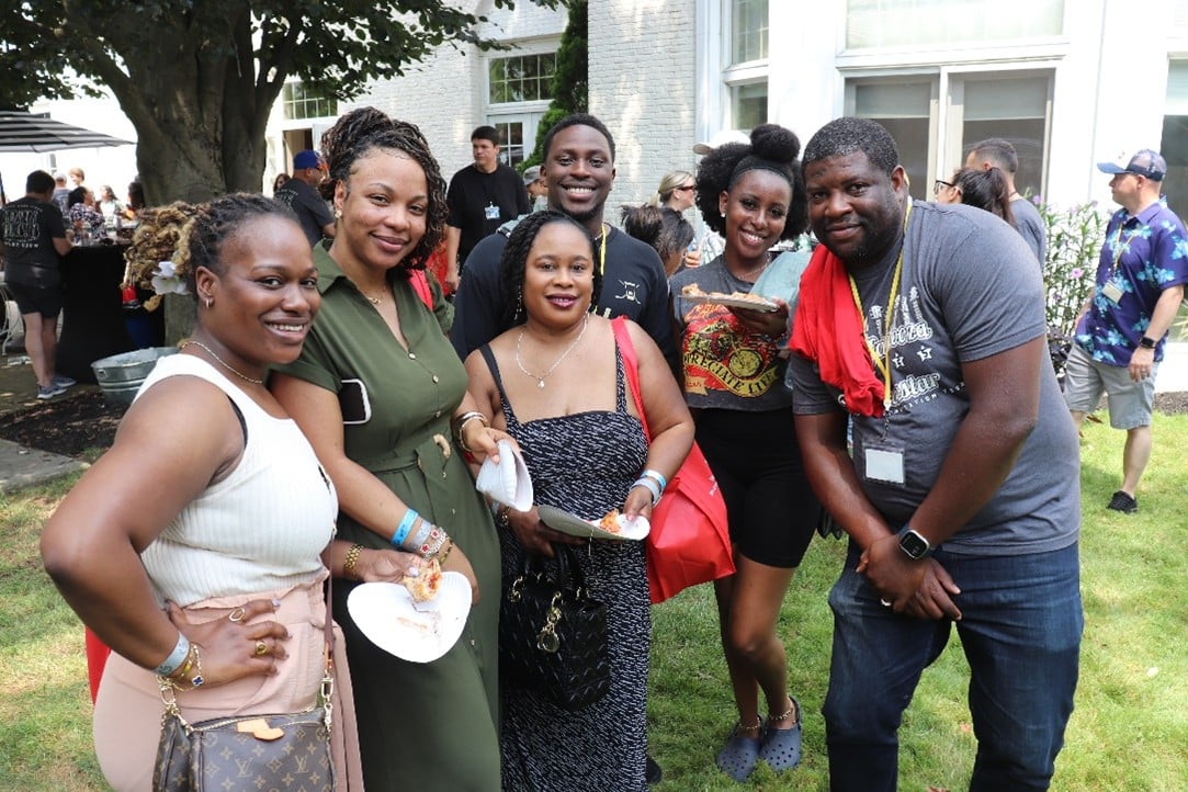Six AHRC staff members enjoy Staff Appreciation Day at the Brookville Mansion