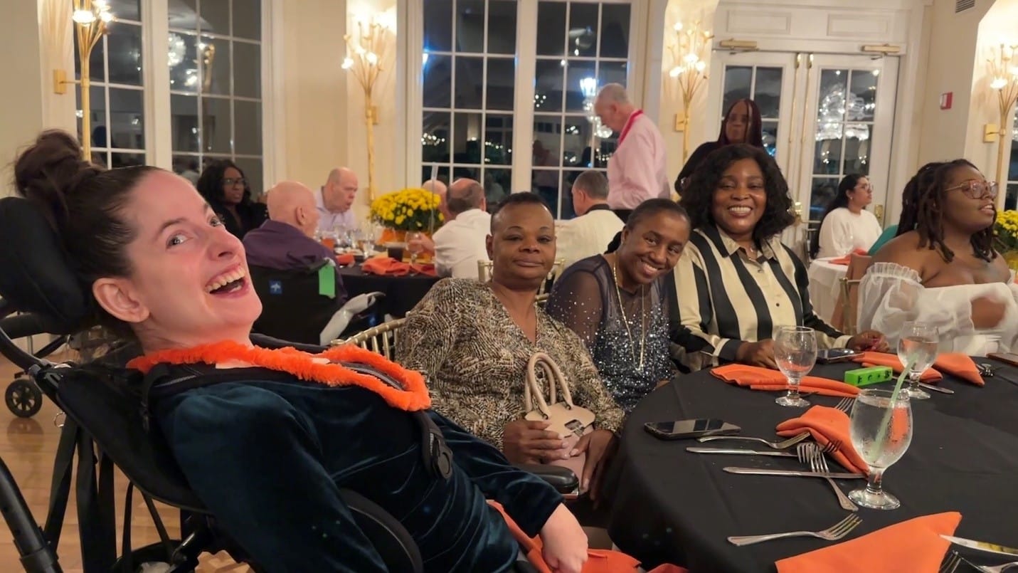 AHRC Nassau residents, staff and leadership enjoying Thanksgiving