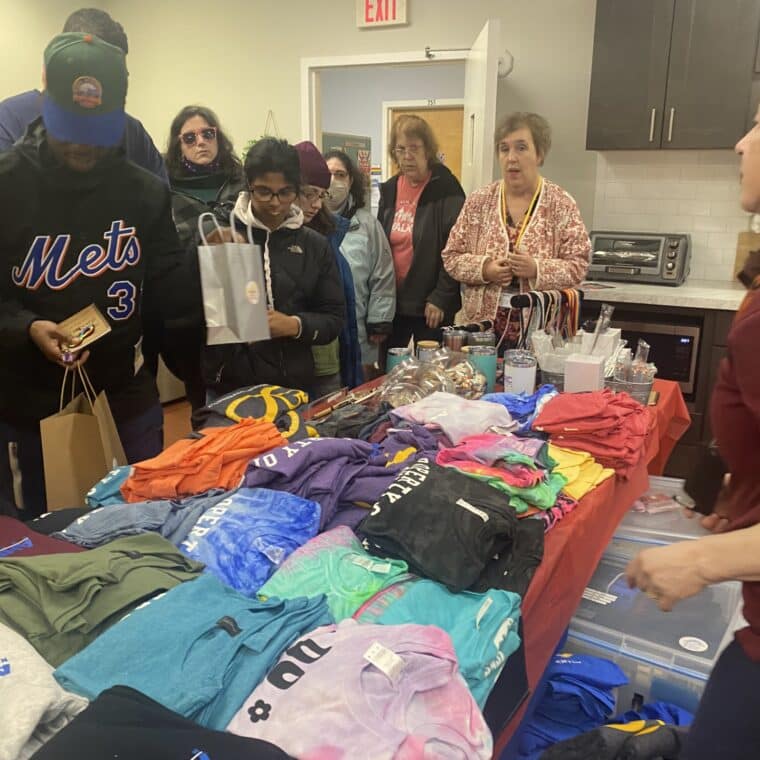 Customers view items at One Stop Gift Shop