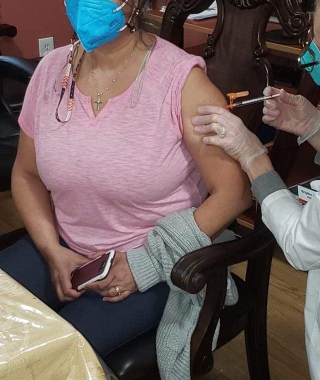 AHRC nurse receives the vaccine